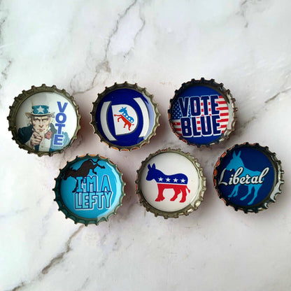 Democrat Theme Bottlecap Magnets 