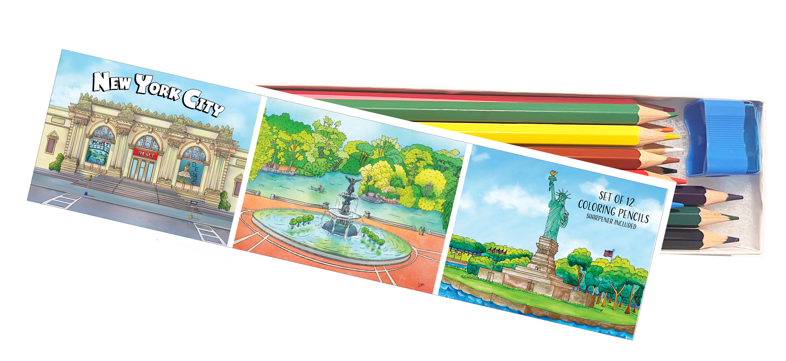 New York City Coloring Pencils Box Set