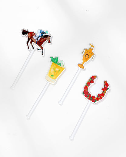 Kentucky Derby Acrylic Stir Sticks Set of 4