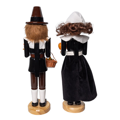 Pilgrim Man and Woman Nutcrackers 15"