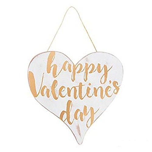Gold and White Valentine's Day Heart Shape Sign