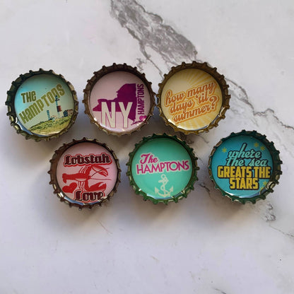 Hamptons, New York Bottlecap Magnets