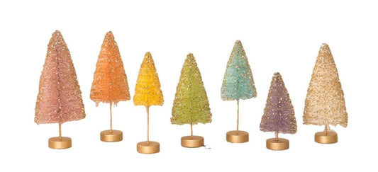 Bethany Lowe Pastel Mini Bottle Brush Trees