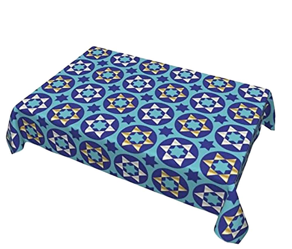 Blue Star of David Indoor or Outdoor Tablecloth
