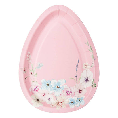 Pastel Color Egg Shape Paper Plates