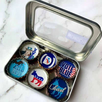 Democrat Theme Bottlecap Magnets 