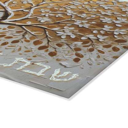 Tempered Glass Tree of Life Challah Board