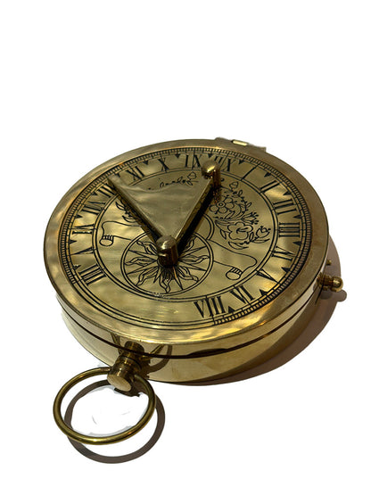 Solid Brass Beveled Lensatic Compass with Rosewood Box
