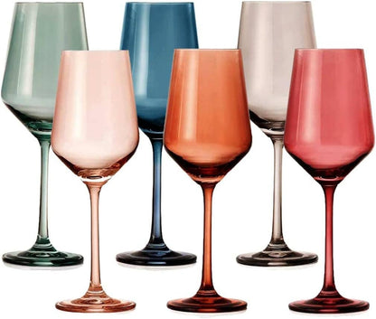 Pastel Color Wine Glasses Set of 6