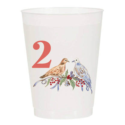 12 Days of Christmas Frosted Plastic Cups