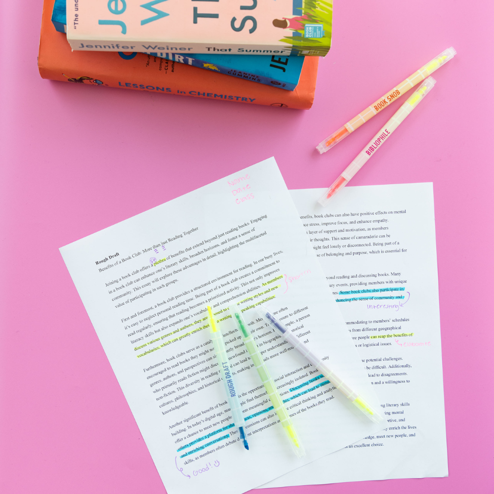 Highlighter In Book Book Club Double Sided Highlighter Set – A Gifted Solution