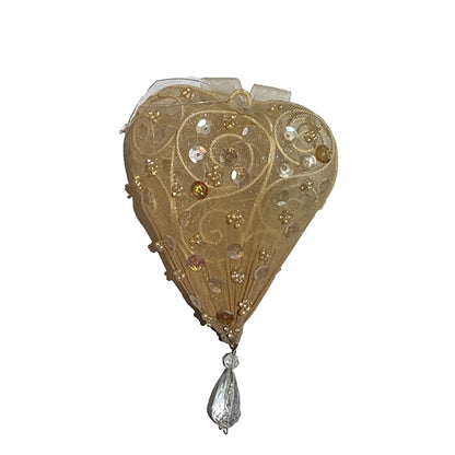 Shabby Chic Heart Ornaments Set of 2