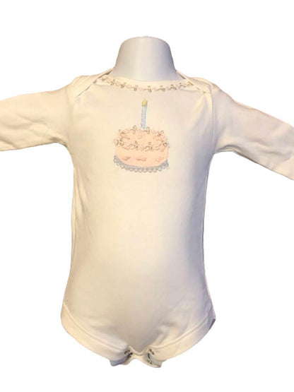 1st Birthday One Piece with Pink Cake Applique - A Gifted Solution