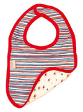 Red and Blue Stripe Stars Reversible Balby Bib - A Gifted Solution