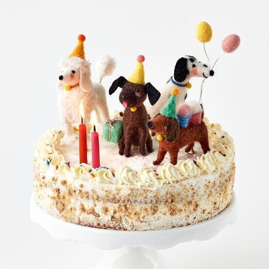 One Hundred Eighty Degrees Woolen Dog Cake Toppers (set/4)