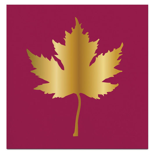 Gold Foil Maple Leaf Paper Beverage Napkins - A Gifted Solution