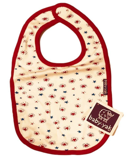 Red and Blue Stripe Stars Reversible Balby Bib - A Gifted Solution