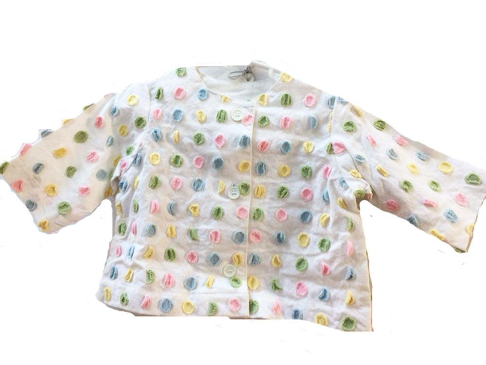 Pastel Color Dotted Chenille Baby Jacket