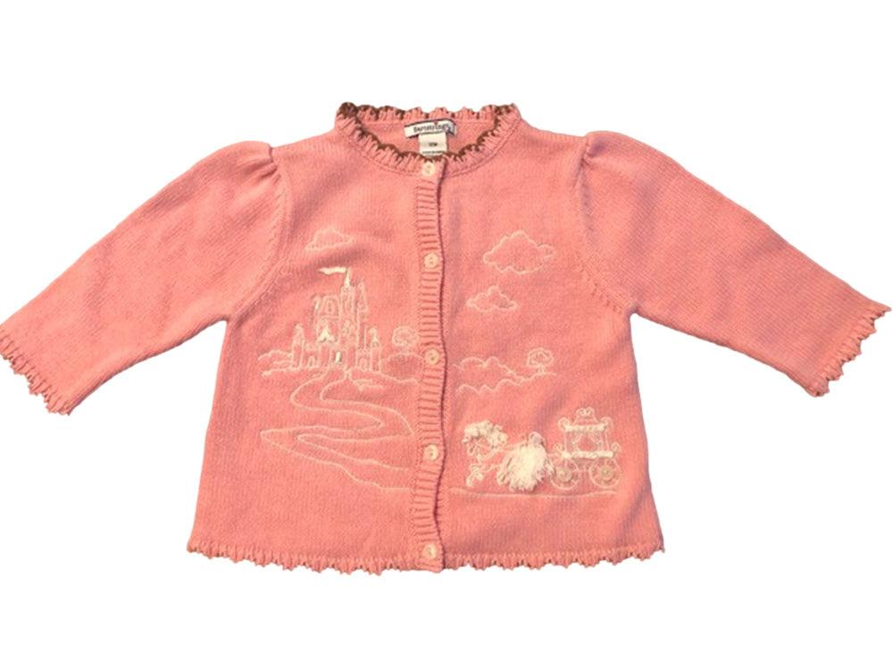 Hartstrings Pink Cardigan with Castle 12 mo.
