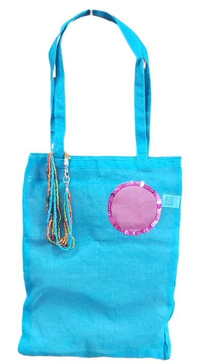 Blue Sarong with Matching Bag and Bracelet - A Gifted Solution