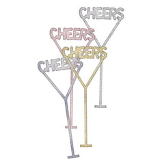 Slant Martini Wine Glass Shape Glitter Cheers Stir Sticks - A Gifted Solution