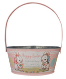 Bethany Lowe Tin Easter Basket Pink