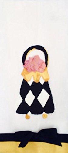 Sherri Designs White Linen Handpainted Black and White Harlequin Handbag Guest Towel - A Gifted Solution