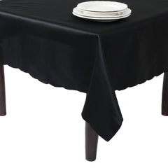 Black Satin Like Rectangular Tablecloth  104 x 64 inches