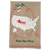 Santa Stop Here Map Hand Towel