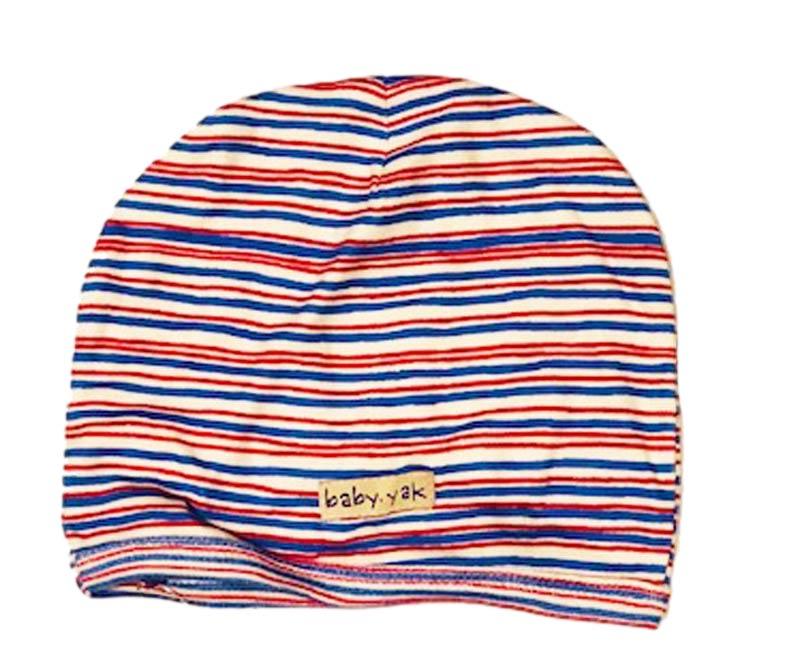 Red and Blue Stripe Infant Cap 6-9 mo