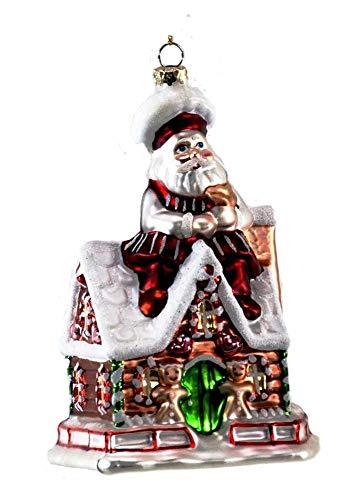 Katherine's Collection Santa on a Gingerbread House Ornament