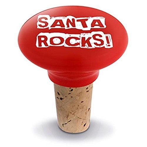 Christmas Santa Rocks Bottle Stopper