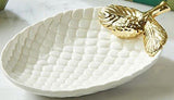 White and Gold Pinecone Dish - A Gifted Solution