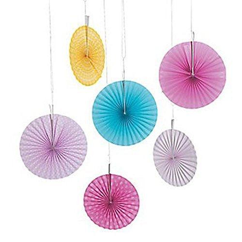 Pink Blue Yellow Party Hanging Fans