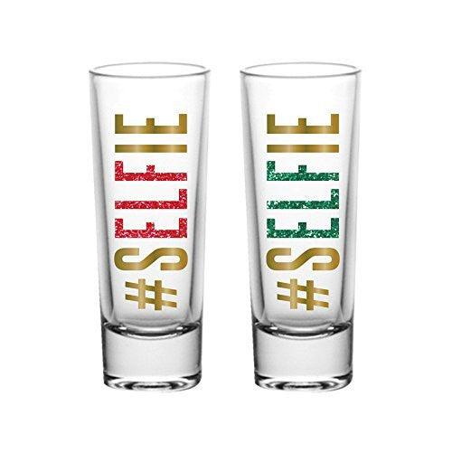 Selfie Red and Green Shot Glasses