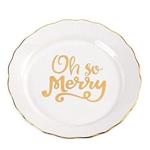 Gold "Oh So Merry" Dessert Plate