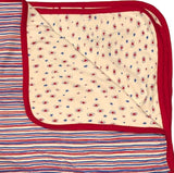 Red Blue Stripes and Stars Reversible Baby Blanket - A Gifted Solution