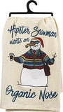 Hipster Snowman Kitchen Towel