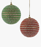 Katherine's Collection Metallic  Green  Red Gold Beaded Ornaments