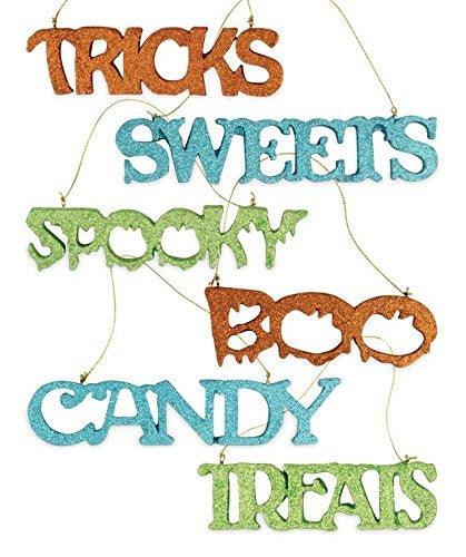 Bethany Lowe Halloween Sweet Treats Wood Glitter Decorative Signs