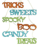 Halloween Sweet Treats Wood and Glitter Ornaments
