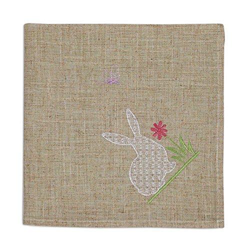 Embroidered Bunny Tan Cloth Napkins (Set/4)