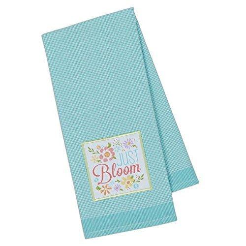 Just Bloom Applique Blue Gingham Dish Towel