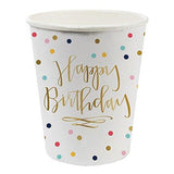 Happy Birthday Confetti Foil Design Paper Drinking Cups - A Gifted Solution