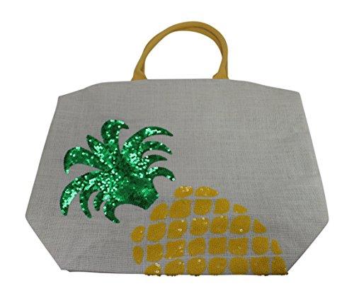 Sequin Pineapple XL Tote Bag