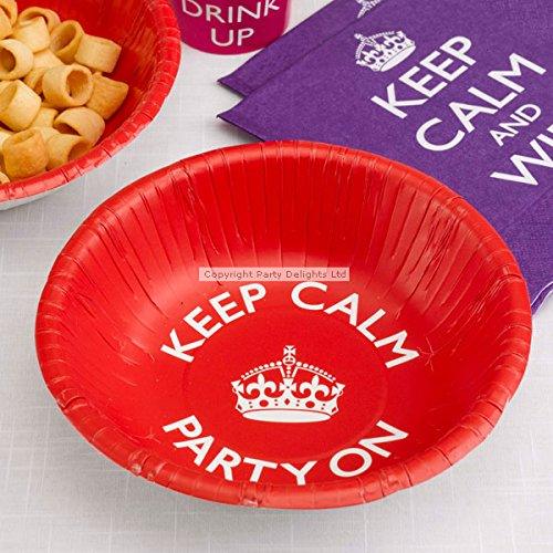 Keep Calm Party On Red Paper Bowls