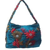 Alexia Crawford Blue Silk Handbag