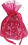 Fuchsia Sequin Organza Favor Bags