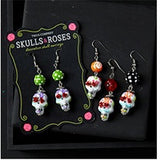 Skull and Roses Earrings