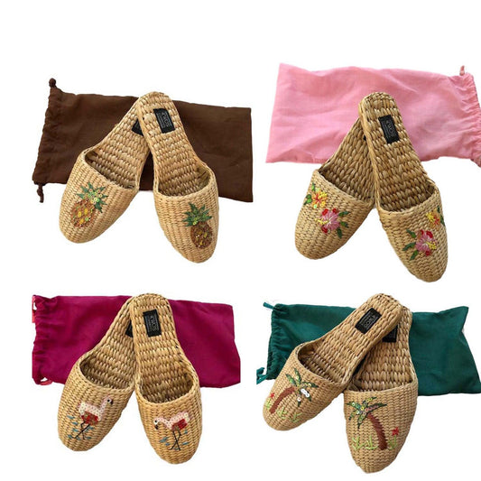 Sequin Applique Water Grass Slippers